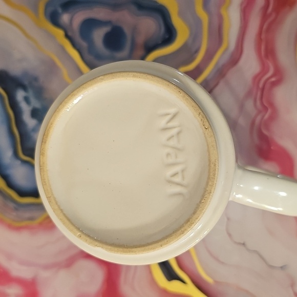 White Mug with Blue Nautical Print - Picture 4 of 4